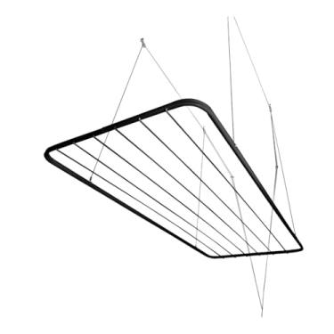 Imagem de Varal De Teto De AçO Resistente De 120 Cm, Kit De InstalaçãO Completo Para Lavanderia(Preto)