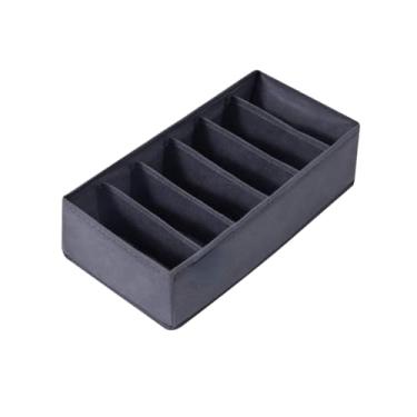 Imagem de Caixa Cesto Organizador 6 Divisorias Cinza Armazenamento 30x15x10 Dobrável -Ideal Para Roupas Intimas, Gravatas, Meias, Roupas Bebes, Camisetas, Objetos Pequenos, Acessórios (3)