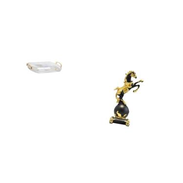 Imagem de Fenteer Coleção de Bandejas Retangulares Nórdicas E Estatuetas de Cavalo Modernas para Decoração de Mesa de Centro de Sala de Jantar Elegante, Escritório, Cas