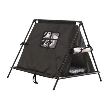 Imagem de Dualoai Tenda para gatos, casa, cama para gatos, portátil fechado, tenda para gatinhos, caverna para, garagem, quarto, quintal, Black S