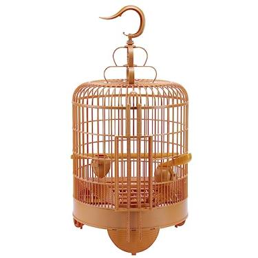 Imagem de Gaiola redonda pequena combinação com gaiola de exibição de chassi gaiola de papagaio estorninho gaiola de pássaro para casa gaiola de pássaro papagaio