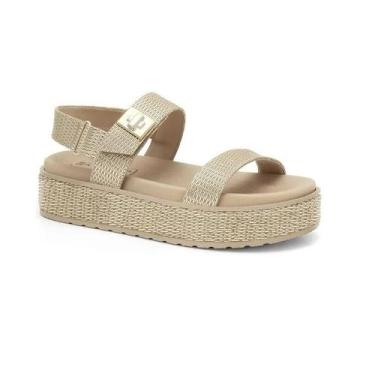 Imagem de Sandália Papete Flatform Feminina Ramarim Rafia Moda Casual Ref: 24432