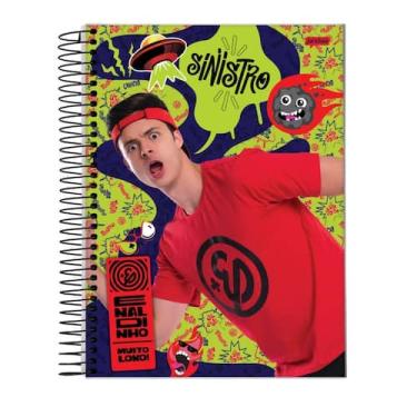 Imagem de Caderno Enaldinho Universitário Escolar 1 Matéria 80 Folhas, Roxo-Verd