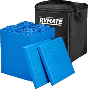 Imagem de Blocos de nivelamento RV, pacote com 12 unidades, RVMATE, 22x22x4 cm, 