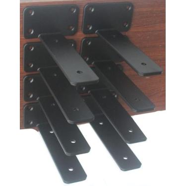 Imagem de Suporte de prateleira L MHMYDZ de 6 polegadas de ferro preto rústico i