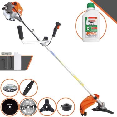 Imagem de Aparador de Grama À Gasolina Vulcan VP430P 43cc 1,7HP 10.000rpm Roçadeira Multifuncional Com Guidão Anti-Vibração 6 Opções de Cortes + ÓLEO STIHL 2T