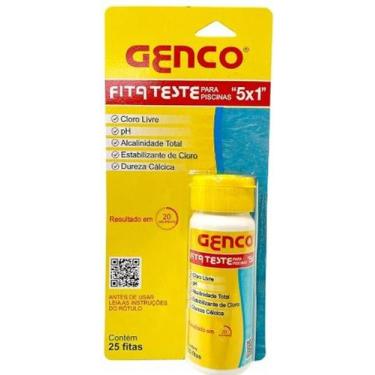 Imagem de Fita teste 5x1 p/ piscinas - 25 fitas - genco