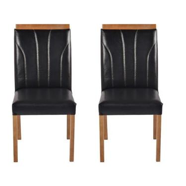 Imagem de Kit 2 Cadeiras Decorativas Sala de Jantar Luxo Analice Facto Preto - M