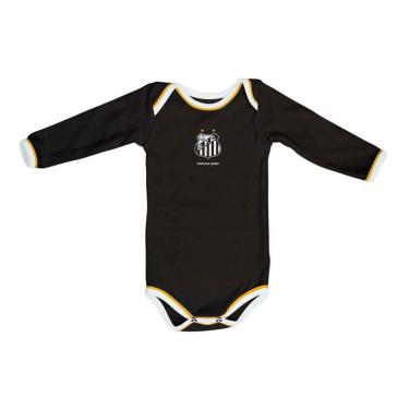 Imagem de Body Santos Manga Longa Preto Oficial