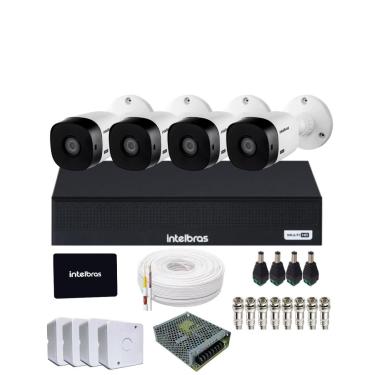 Imagem de Kit 4 Câmeras Segurança Intelbras Residencial 1120b Dvr Mhdx 4 Canais Intelbars Com Ssd 512gb
