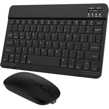 Imagem de Kit Teclado E Mouse Wireless Slim A6732 Preto Recarregável