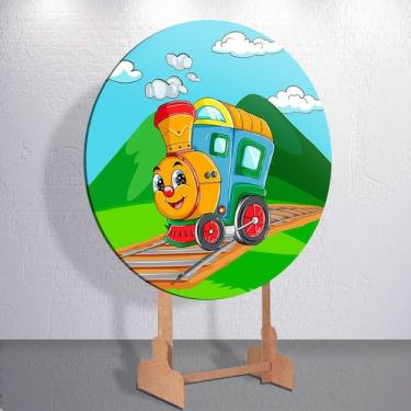 Imagem de Capas p/ Painel Sublimado Festa Trenzinho Redondo Infantil TemaTrem Es