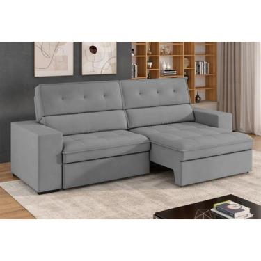 Imagem de Sofá 4 Lugares Retrátil e Reclinável Veludo Soft 250cm Grécia - Arte C