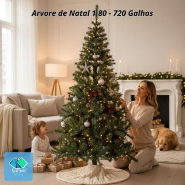 Imagem de Árvore De Natal Pinheiro 1,80m 720 galhos Verde - Tuut