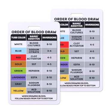 Imagem de Cartão de crachá de pedido de sorteio JN 2 peças, essenciais de flebotomia para enfermeiros clínicos e estudantes, cartão de crachá vertical