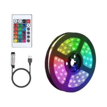 Imagem de Fita de LED RGB 5050 USB com Bluetooth - 24 Teclas e Controle Remoto, 