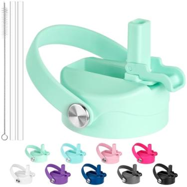 Imagem de Diumepo Tampa com canudo para Hydro Flask, tampa de canudos de substituição para Hydroflask Garrafas de água de boca larga de 340 a 1,8 g, tampa de proteção contra poeira compatível com garrafas de