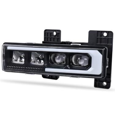 Imagem de MOVOTOR Conjunto de farol de LED alto/baixo e DRL branco com sequência de boas-vindas lado esquerdo do motorista compatível com Chevy GMC C/K1500 C/K2500 C/K3500 C/K3500 Suburban Tahoe Yukon 1988-1998