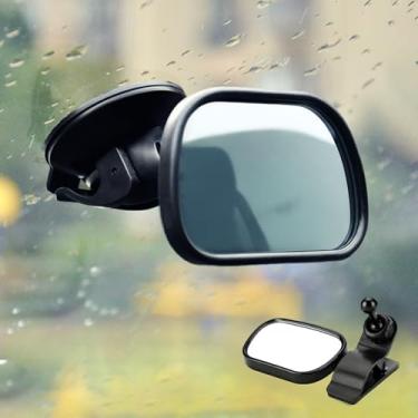 Imagem de Espelho retrovisor interno automotivo - acessórios de espelho de carro com clipe de vidro de 8 cm, espelhos laterais ajustáveis à prova de agitação para carros, caminhões, SUVs