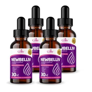 Imagem de Kit 4 Newbelliv - Ácido Hialurônico, Silício, Resveratrol, Colágeno e Selênio 30ml Celliv-Unissex