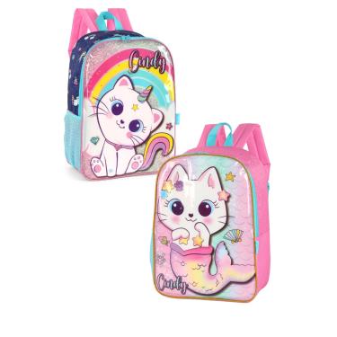 Imagem de Mochila Costas Infantil Escolar Luxcel Gata Cindy IS40971CD