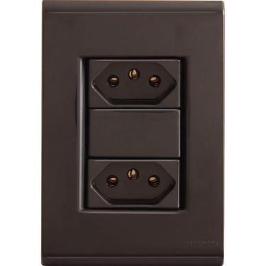 Imagem de Conjunto 4x2 Com 2 Tomadas 2p+t 10 A 250 V Tramontina Liz Grafite Tramontina