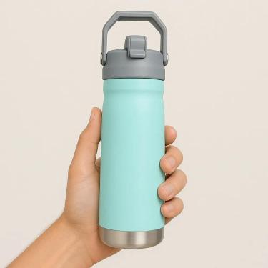 Imagem de Garrafa Térmica 900Ml Flip Squeeze Alça Canudo Academia