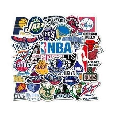 Imagem de KIT 03 Cartela (03) - 96 Adesivo de basquete Impermeável da NBA Retrô 