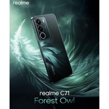 Imagem de Smartphone Realme C71 Verde Forest Owl 4GB 128GB Tela 120Hz Bateria 60