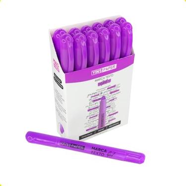 Imagem de Marca Texto Gel Neon Caixa com 12 Unidades Para Bíblia Documentos Escola Não Mancha a Folha (Lilás)