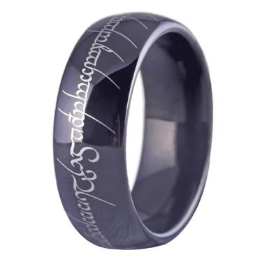 Imagem de CLOUD DANCER Anel élfico, joia rúnica élfica, aliança de casamento de carboneto de tungstênio para homens e mulheres, anel mágico de 8 mm, ajuste confortável tamanho 4-17 e gravação personalizada