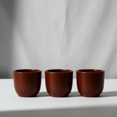 Imagem de kit 3 Vasos Bojo Marmorizado1 Platinum luxo resistente, leve, elegante, sala, recepção, decoração mesas, rack, etc (Marrom marmorizado)