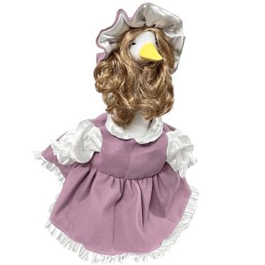 Imagem de Numfog Roupa de ganso de varanda de inverno para ganso de 58 cm de cimento ou plástico, perucas de ganso de varanda, roupas de ganso de varanda de Natal, roupas de ganso para varanda de férias (rosa)