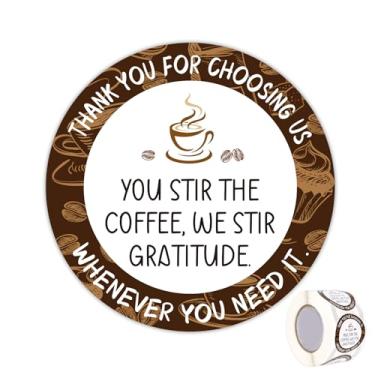 Imagem de Café Adesivos de Agradecimento Rolo, Papel Revestido Requintado Café Agradecimento Adesivos Etiquetas Criativas com Design Artístico Original para Xícaras e Sacolas de Cafeteria Decoração