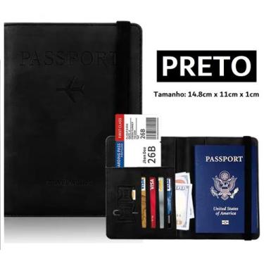 Imagem de Porta Passaporte Carteira Documentos Cartão Para Viagem - D' Presentes