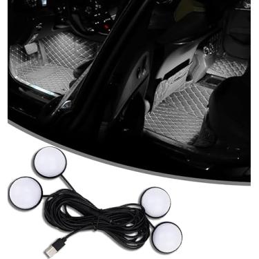 Imagem de Luzes LED para interior de carro, acessórios de carro, kit de luz neon ambiente automotivo com porta USB, presentes para homens e mulheres, luzes decorativas 4 em 1 para carro, jardim, casa, festa