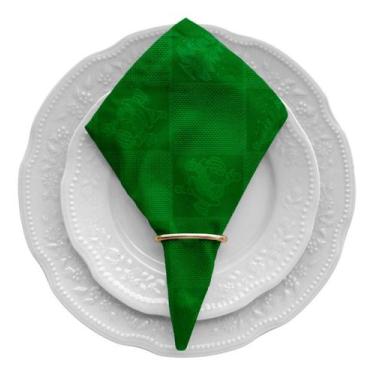 Imagem de Kit 4 Guardanapos C/ Anel 40cm X 40cm Jacquard Natalino Luxo - Rafalor