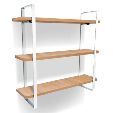 Imagem de Prateleira Tripla Nicho Hone Modelo Industrial Decoração Casa 60x15 Br