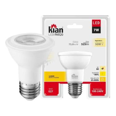 Imagem de Lâmpada Led Par20 7W Bivolt E27 Branco Quente - KIAN, 110V/220V