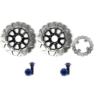 Imagem de Arashi Discos de freio dianteiros traseiros rotores com parafusos de montagem para Kawasaki Ninja ZX9R ZX-9R 2000-2001, peças de acessórios de reposição de motocicleta