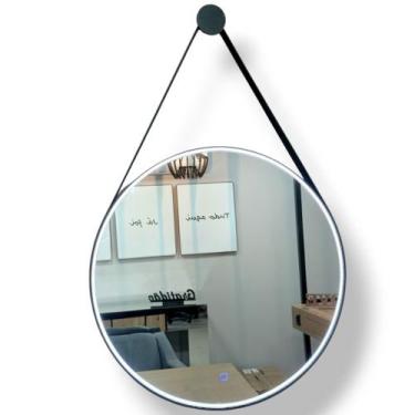 Imagem de Espelho led neon com touch, alça em couro várias cores disponíveis, di