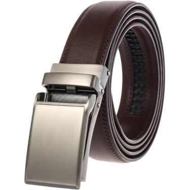 Imagem de Cinto De Luxo Masculino De Couro De 3,1 Cm, Alça Masculina De Metal Com Fivela Automática, Cinto Jeans Para Lazer, A, 105cm