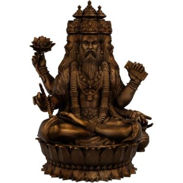 Imagem de Estátua Brahma Primeiro Deus Hindu da Trimúrti - Brama (Cor Cobre Antigo)