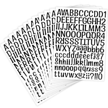 Imagem de 1416 peças, 12 folhas, pequenos adesivos de letras de vinil para álbuns, adesivos de letras e números de 2,5 cm para caixa de correio, fora de casa, escritório, placas, janela, porta, faça você mesmo