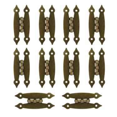 Imagem de MY MIRONEY 10 peças dobradiças H antigas em forma de H dobradiça de armário em forma de H dobradiça de metal para armário armário gaveta caixa de joias