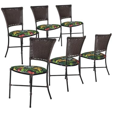 Imagem de Sala De Jantar Cadeiras Gramado Tabaco Em Fibra Sintética