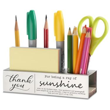 Imagem de Presente "Being a Ray of Sunshine" para membros da equipe, coache, mentor, família, motivação, despedida de despedida, presente de promoção de novo emprego, organizador de lápis de escritório de