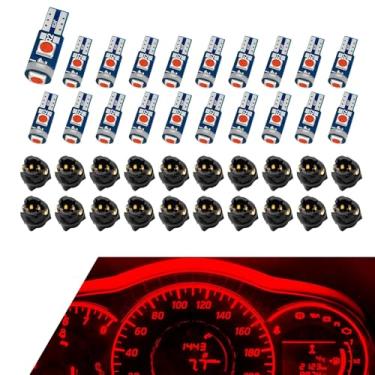 Imagem de Dogary Lâmpadas LED para instrumentos de painel de 20 peças, T5 PC74 37 3030-3SMD Plug-in luz de placa de carro super brilhante, lâmpada à prova de choque sem cintilação com soquete de trava de torção