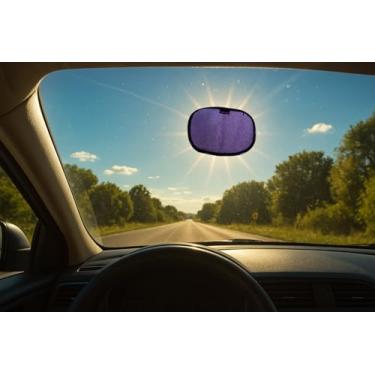 Imagem de Patch brilhante – um protetor solar em miniatura! Use para bloquear o sol e o brilho da luz enquanto dirige no seu carro. Pacote com 2 com capa incluída.