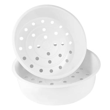 Imagem de Cesta de vaporizador de 2 peças - Rack de vapor de plástico para cozinhar, utensílio de cozinha multiuso para panela de arroz, ferramenta de cozimento a vapor para uso doméstico (3L e 5L)